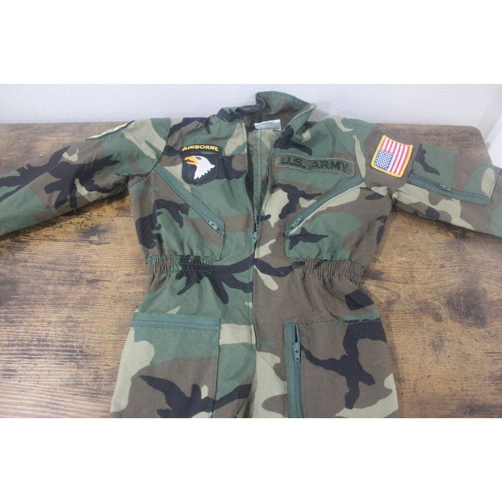 Army Costume Birthday Express Brand EUC Size 4 CUTE!!! Airbone Patch SSG Patch